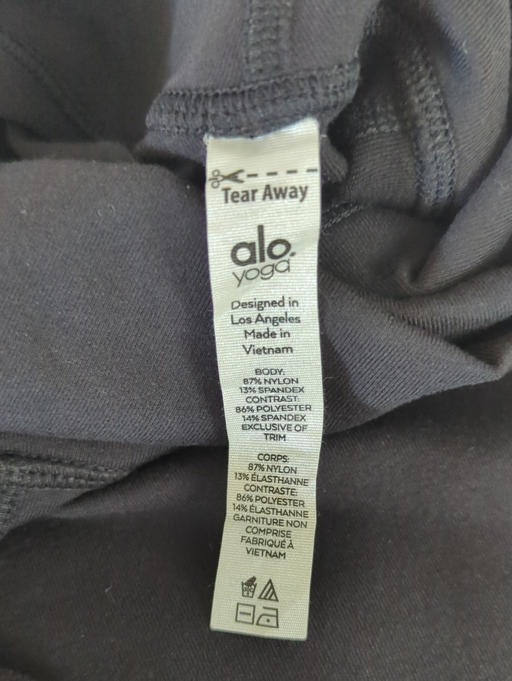 Alo Yoga Black Moto Leggings Size Medium M Mesh Details Pintuck Performance - Picture 8 of 12
